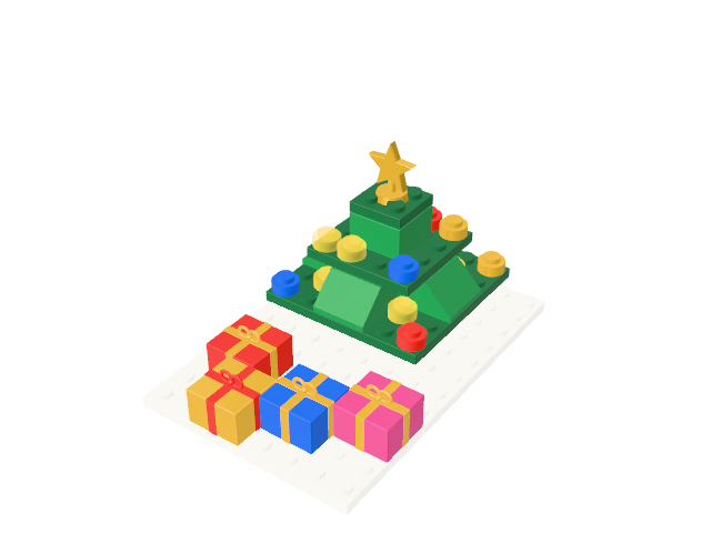 Christmas Tree built from virtual bricks