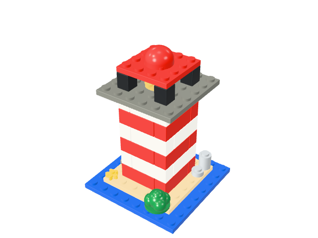 Harbour Lighthouse built from virtual bricks