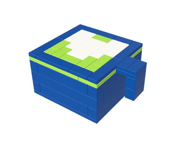Matcha Latte built from virtual bricks