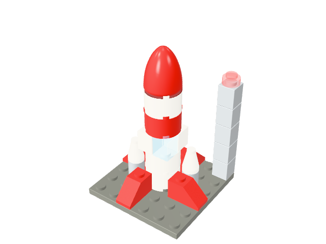 Space Rocket built from virtual bricks